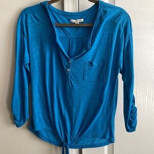 American Eagle Women's shirts Tie Front Blue Size S